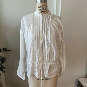 LAUREN RALPH LAUREN JEANS CO. Cotton Collarless Shirt with Drawstring Waist  Siz